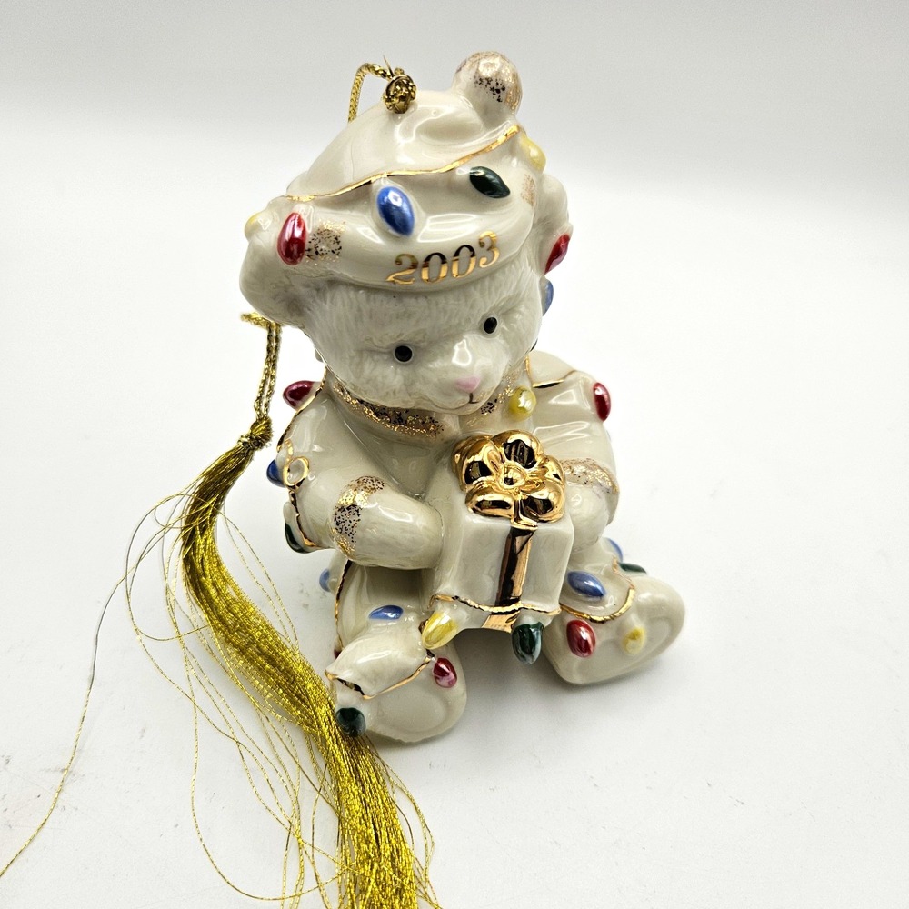 Lenox Porcelain Teddy's Holiday Decorations Ornament 2003